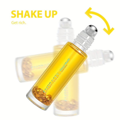 Golden Aromatic Fragrance Oil in 0.68 fl oz Roll-On Bottle with Gold Cap and Silver Applicator