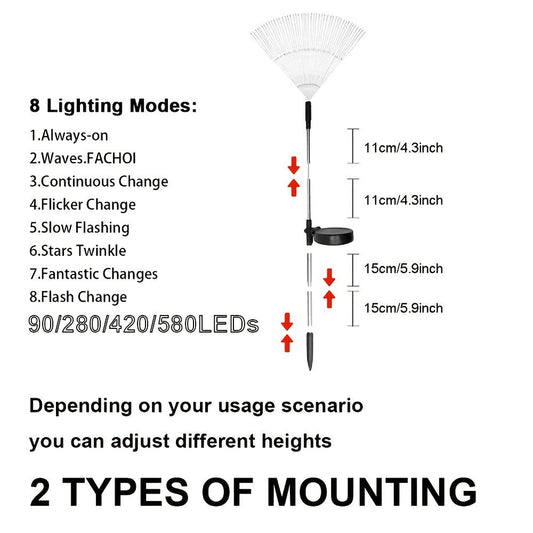 Solar Firework Lights Outdoor Smart Sensor 8 Modes – 90 280 420 520 LED Garden Starburst Lights for Patio Walkway Pathway Party Wedding Warm White Multicolor 1 4 6 8 12 Pack