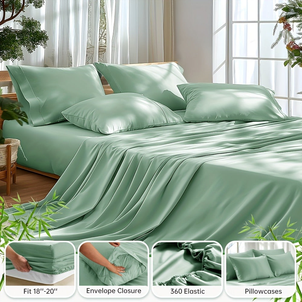 Deep-Pocket Fitted Sheet in Eleven Colors and Twin, Full, Queen or King Checkout Sizes for Home and Everyday Use