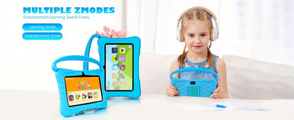 Kids Tablet 7 Inch Android 14 with Parental Control – Eye Protection Screen, GMS Certified, 2GB RAM, 32GB ROM, Silicone Case, Educational Apps, 2.4G WiFi, Perfect Birthday & Holiday Gift for Children