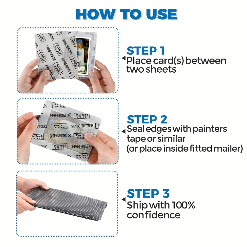 Bulk Rigid Trading Card Shipping Protectors, 3.5 x 4.5 Inch, in 60, 120 or 510 Count Packs