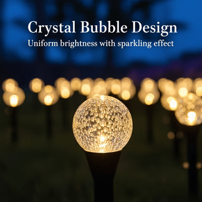 Solar Garden Lights Outdoor 30 Pack Crystal Bubble Ball Ground Spike LED - 8 Modes Waterproof Solar Powered Landscape Fairy Lights for Yard Lawn Pathway Patio Camping Christmas Holiday Decoration
