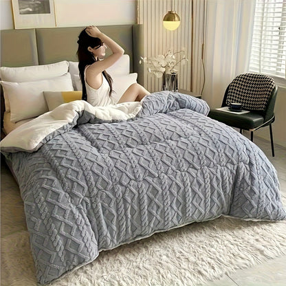 Textured Two-Face Comforter in Elegant Gray or Sapphire Blue with Twin, Full, Queen and King Sizes