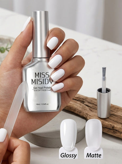 Gel Nail Polish – Odorless Black & White 0.54oz MISS MISIDY Soak-Off UV LED Durable High Gloss – Self-Leveling Easy Application for…