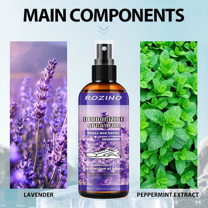 Foot Deodorizer Spray for Feet Socks & Shoes – Lavender Scent, Fast-Drying Odor Control, Glycerin Formula, Allergy-Friendly, 3.38 fl oz, Set of 2
