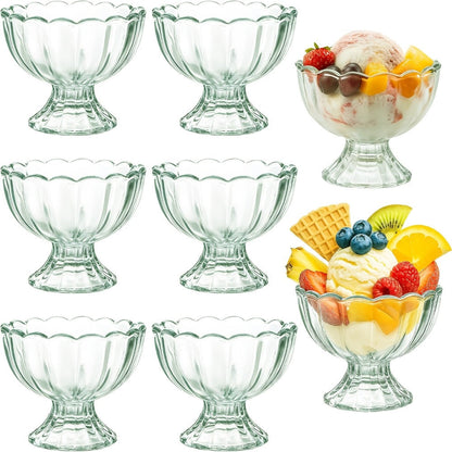 Twelve-Piece Tulip Dessert Bowl Set with 5-Ounce Capacity, 3.54-Inch Rim and Footed Glass Shape