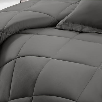 Comforter Set 7-Piece Bed in a Bag Queen King Full Soft Microfiber Down Alternative Comforter Fitted Sheet Flat Sheet Pillow Shams Pillowcases All Season Bedding Set 34 Colors