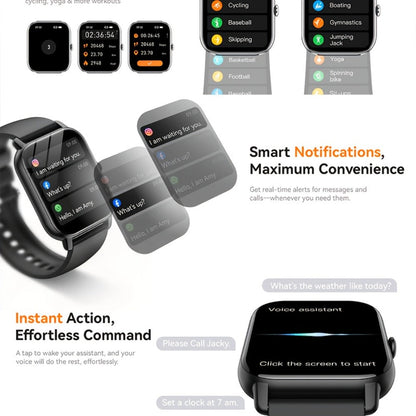 Smartwatch – with Remote Photo Control & HD Voice Calling, Large Screen Unisex , Message Notifications, Multiple Sport Modes, Heart Rate…