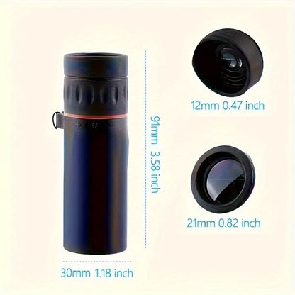 Compact 10x25 Monocular Telescope with Textured Hand Grip, Wrist Cord and Black Checkout Option