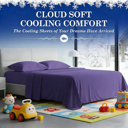 Bed Sheet Set Bamboo-Derived Fabric in 4- or 6-Piece Configuration with Extra-Deep Pocket and Fifteen Colors