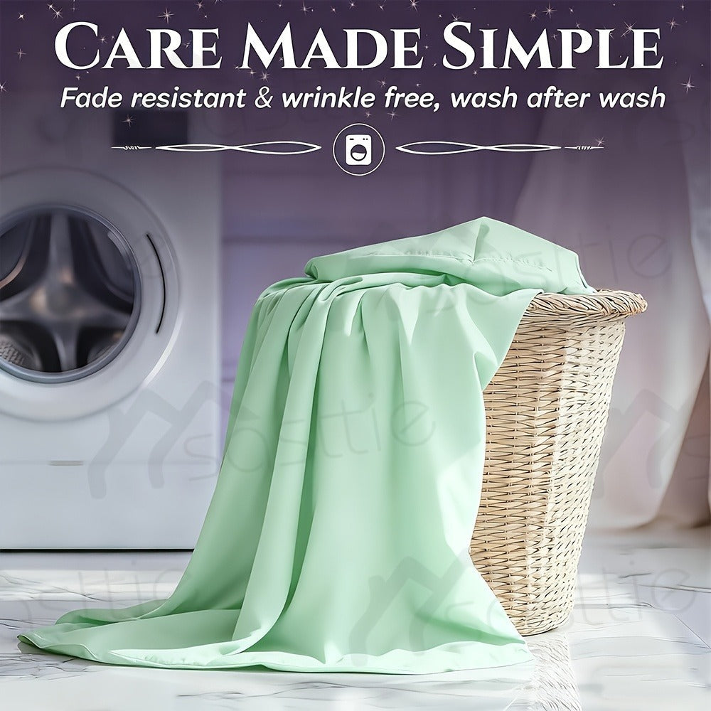 Four-Piece Sheet Set with Flat Sheet, Fitted Sheet, Two Pillowcases and 48 Exact Color-Size Options
