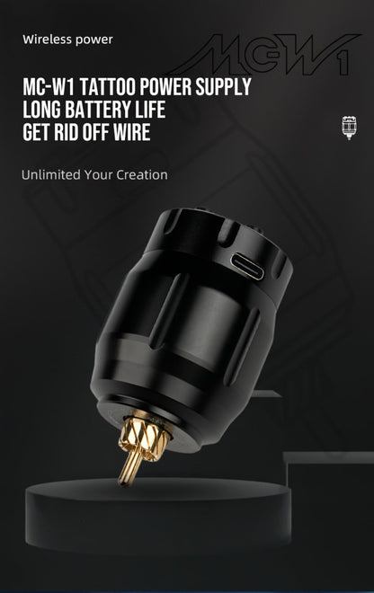 MC-W1 Rechargeable RCA Tattoo Power Supply with LED Display in Golden, Black, Red or Silvery
