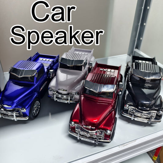 Car-Shaped Bluetooth Speaker with TWS Stereo Sound, Portable Wireless Mini Speaker USB FM TF AUX Compatible with Smartphones Tablets PC, Deep Bass Outdoor Speaker, Fun Holiday Gift for Car Enthusiasts Kids Men