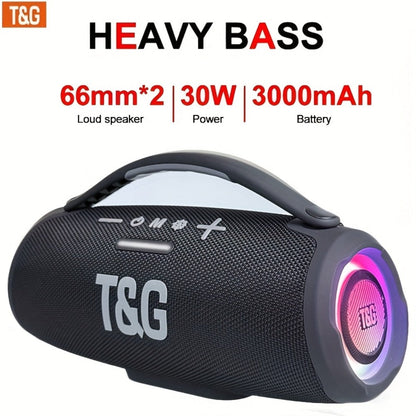 Portable Bluetooth Speaker TG418 with 3000mAh Battery, EQ, LED Lights, Type-C, TF, USB and AUX