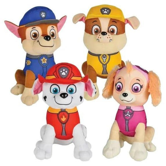 Stuffed Animal Four-Character Rescue Pup Set with 8-Inch Figures and Color-Coded Uniform Details