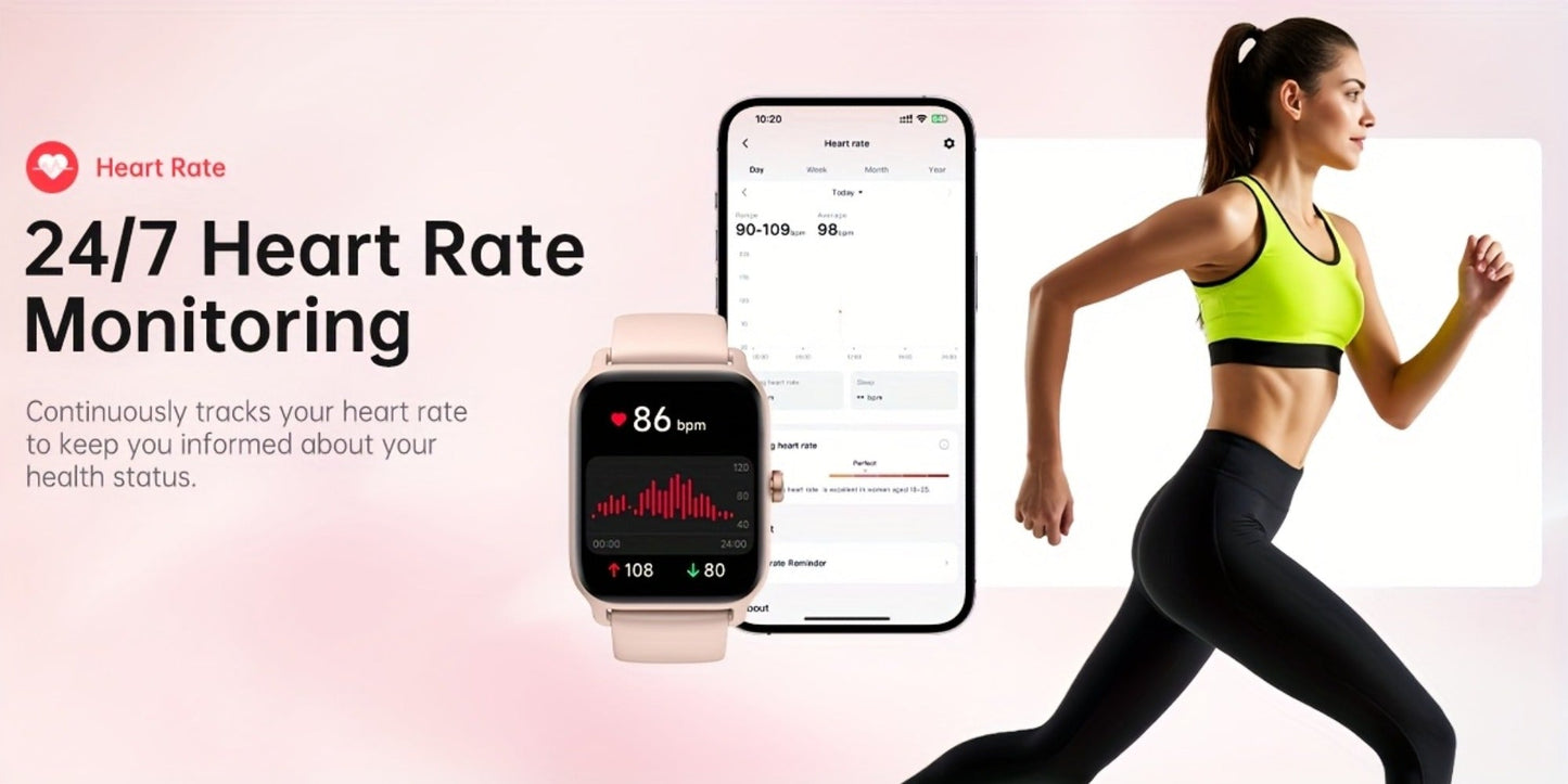 Smartwatch – with Built-in Alexa FAWEIO 1.8" HD Touch Screen, Bluetooth Calling, 100+ Sport Modes, Fitness Tracker Heart Rate Sleep…