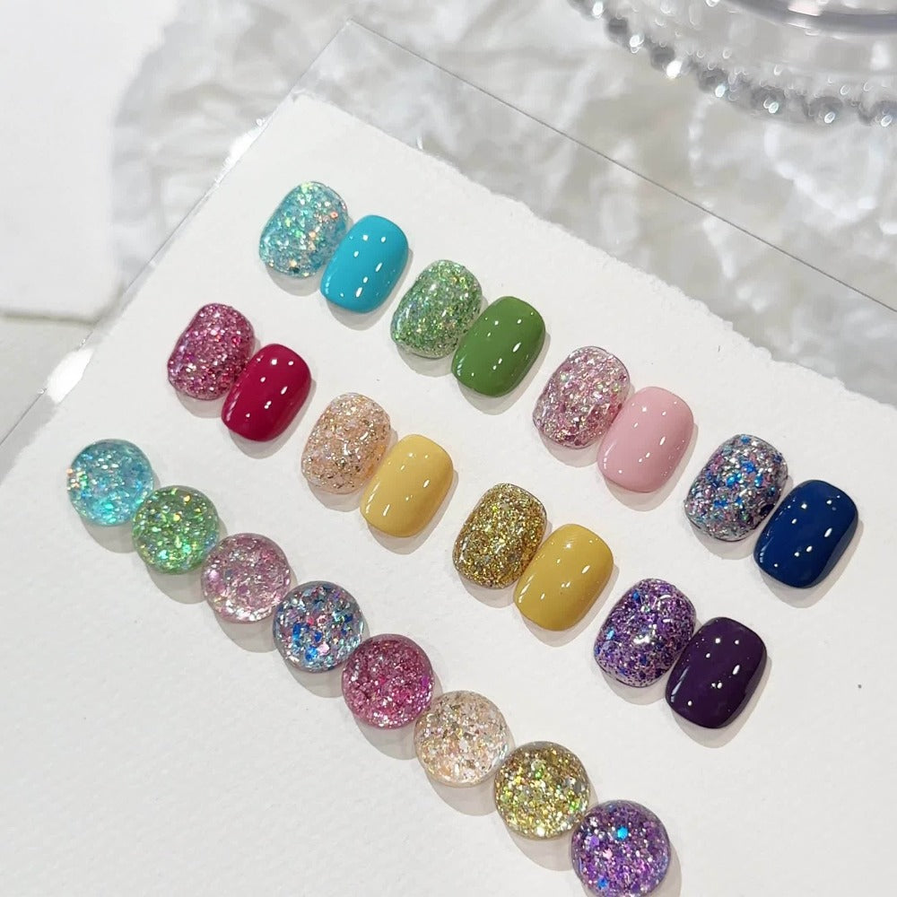 Glitter Gel Nail Polish 2-Color Set Candy Shimmer Soak Off UV LED – Photo Frame Bottle Nail Art Kit 0.51oz Each, Long Lasting Chip Resistant Sparkle for Salon & DIY Home Manicure