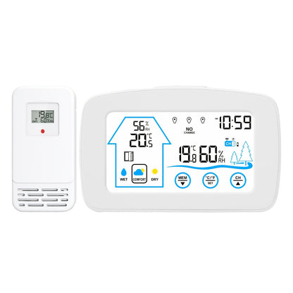 Digital Weather Station | Touch Screen Clock Thermometer Hygrometer