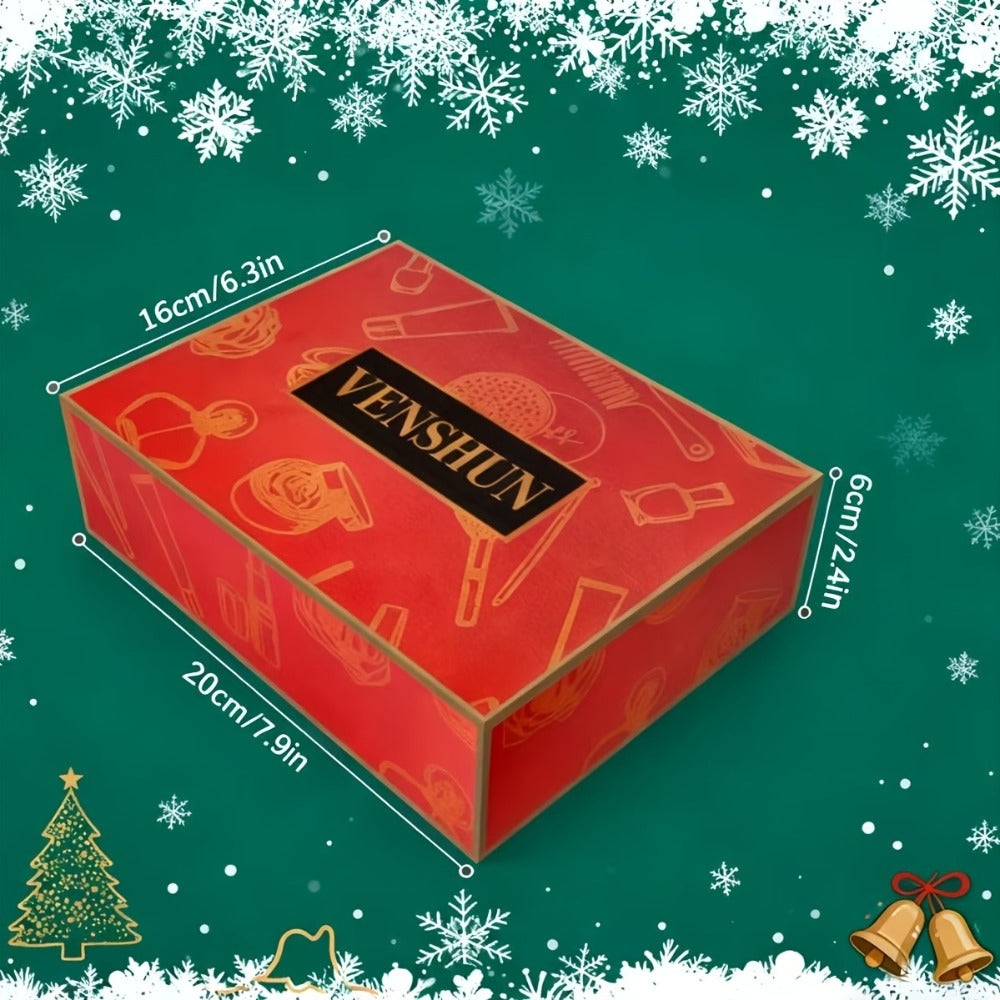 Makeup Kit with 18-Color Eyeshadow Palette, Face, Lip and Eye Cosmetics, Brushes and Tools in a Red Gift Box