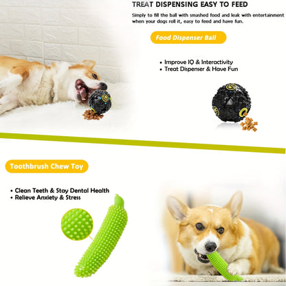 Dog Toys 25-Piece Activity Set with Rope, Squeaky, Tug, Teething and Treat-Dispenser Pieces