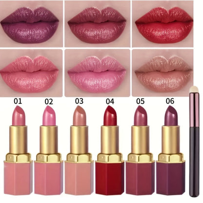 Cream Lipstick Set 6 Colors Long-Lasting Moisturizing – Smooth Creamy Finish Lip Color for All Skin Tones Everyday Party Holiday Makeup Gift for Women