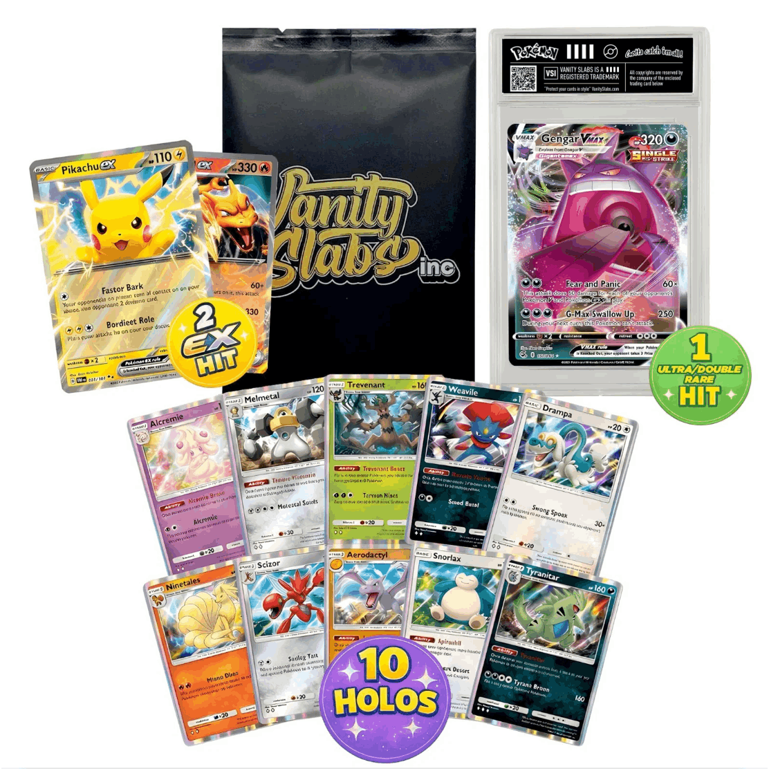 Trading Card Game Mystery Display Holder Bundle with One Cased Card, One Bonus Card and 10 Additional Cards