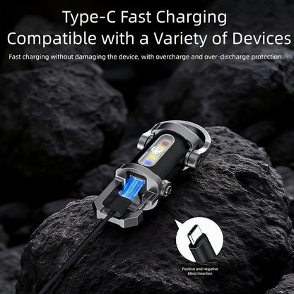Flashlight 1200-Lumen Keychain 4-Pack with Seven Modes, USB-C Charging and Phone Power Output