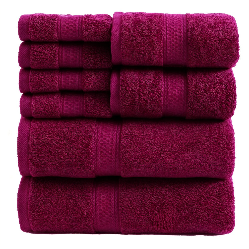 Towel Set 8 or 16 Piece Thickened Bath, Hand and Washcloth Collection in Multiple Solid Colors