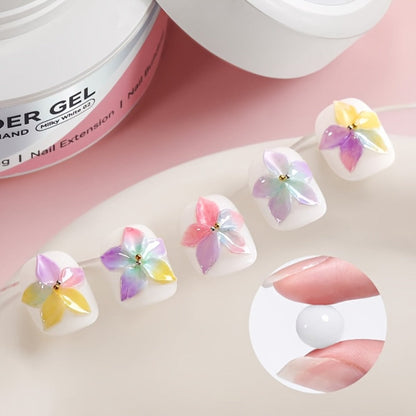 Builder Gel for Nail Extensions and 3D Sculpting, 60g Jar in Clear or Milky White for UV or LED Lamp Curing