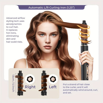 OUDIM 6-in-1 Hot Air Brush Hair Styling Tool with 110,000 RPM Motor, Foldable Handle and Storage Bag