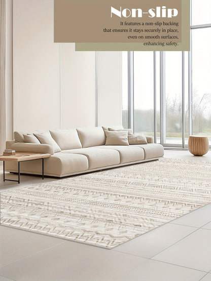 Moroccan and Boho Low-Pile Area Rug in Four Patterns with 59 x 82.6-Inch to 106.2 x 141.7-Inch Sizes