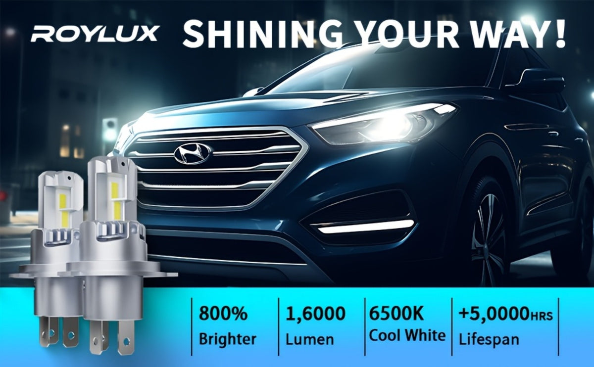 H4 LED Headlight Bulbs 60000LM 120W 6500K White High Low Beam Conversion Kit, 9003 HB2 HIR2 9012 Mini CSP Chips Non-Polarity EMC Anti-Flicker for 12V Cars Motorcycles
