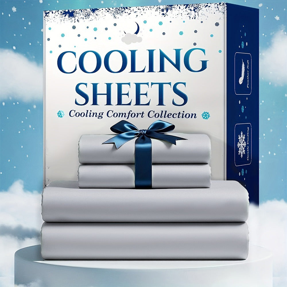 Bamboo Blend Cooling Bed Sheet Set 4pcs – Ultra Soft Breathable Kids Sheets, Deep Pocket Fitted Sheet 18"-24", 2200TC Shrink & Wrinkle Resistant, All-Season Hotel Luxury Bedding, Twin Full Queen King