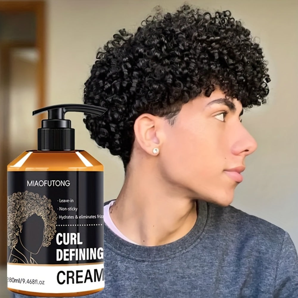 280ml Pump-Bottle Curl Defining Cream with Leave-In Styling Directions for Curly, Wavy and Coily Hair