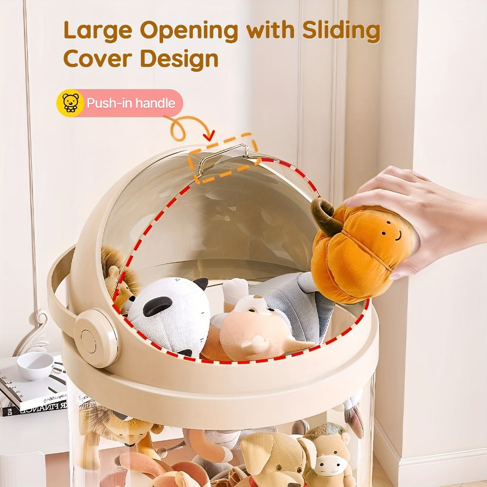 Stuffed Animal Storage Tower – Clear Plastic Toy Organizer with Layered Shelves, Visible Spacious Display Box for Kids Room, Living Room & Bedroom, Great Christmas Gift for Girls