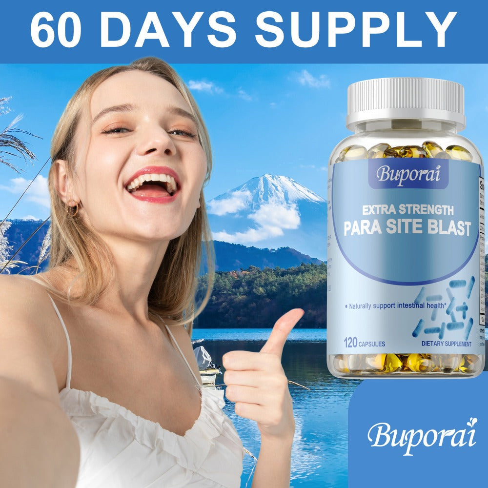 Herbal Supplements with Buporai Label, Black Walnut Wormwood Garlic and Cranberry Capsules, 120 Count