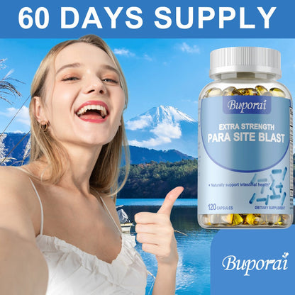 Herbal Supplements with Buporai Label, Black Walnut Wormwood Garlic and Cranberry Capsules, 120 Count