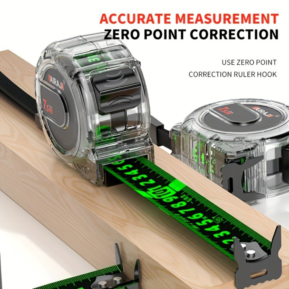 Fluorescent Metric Tape Measure with Wide Blade in 5, 7 or 10-Meter Length and 19 or 25 mm Width