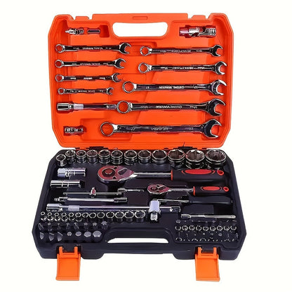 Home and Automotive Repair Tool Kit with Storage Case in 55-, 82-, 94- or 121-Piece Configurations