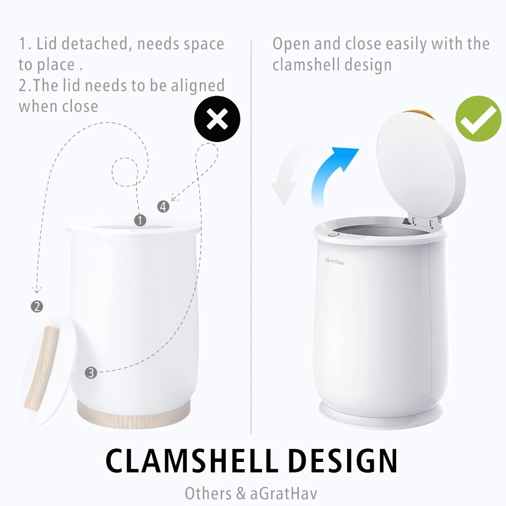 25L Electric Towel Warmer Bucket for Towels and Robes with Single-Button Control, White or Gray Finish