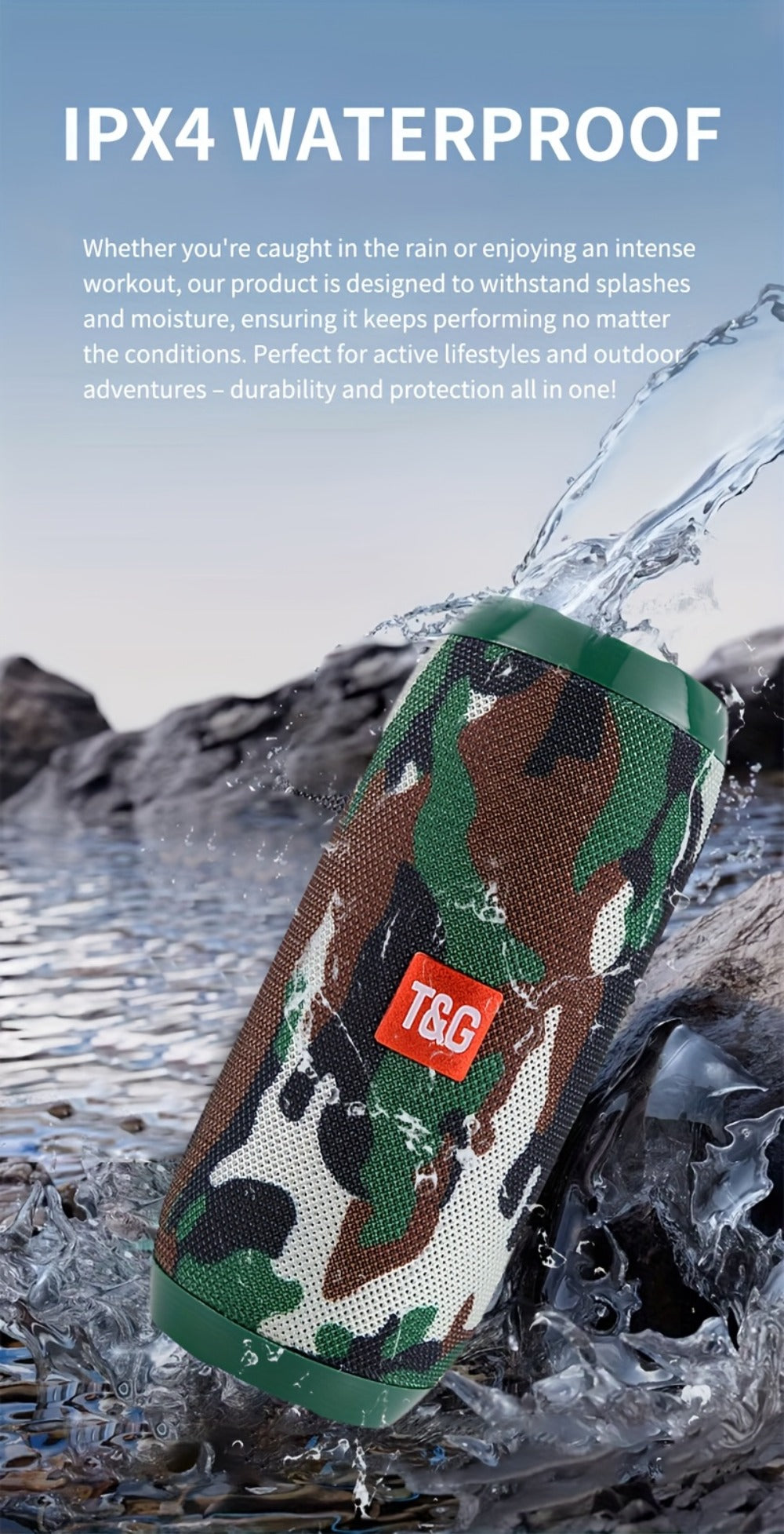 Bluetooth Speaker T&G TG117 10W TWS Model with 1200mAh Battery, FM, TF, USB, Type-C and Eight Colors