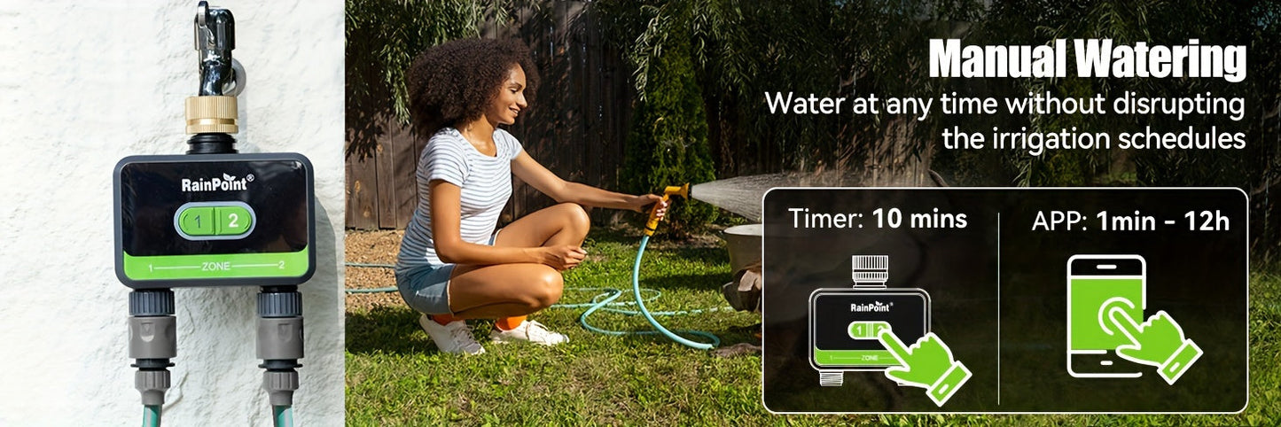 WiFi Sprinkler Timer 2 Zone Smart | App Control Garden Irrigation