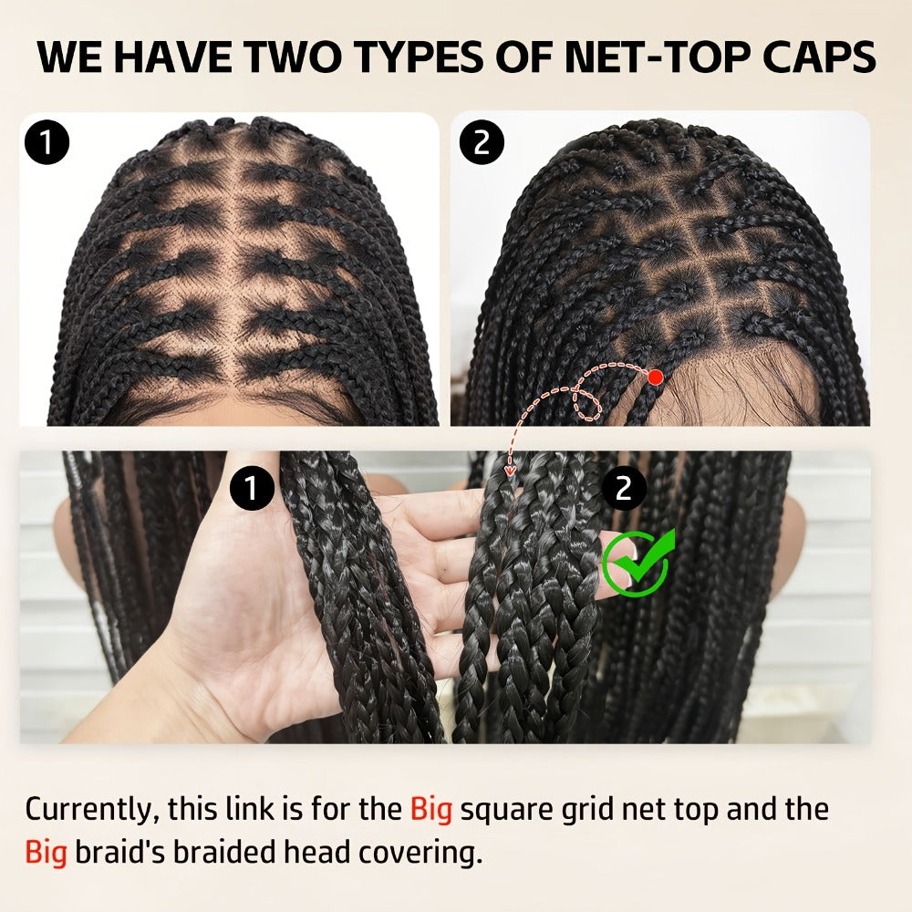 Curly Braid Full Lace Wig 40 Inch Handmade Lace Frontal Natural Black Extra Long Cascading Braids Protective Style for Women | Special Events Weddings Parties