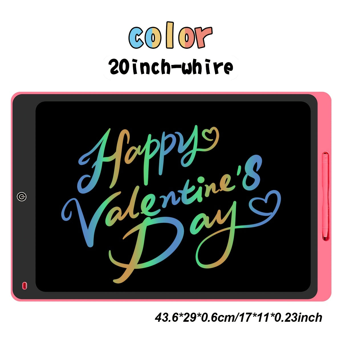 Large LCD Drawing Tablet for Kids 16 & 20 Inch – Colorful Erasable Electronic Doodle Board Reusable Writing Pad | Educational Art Toy Birthday Christmas Gift | Blue Pink Black