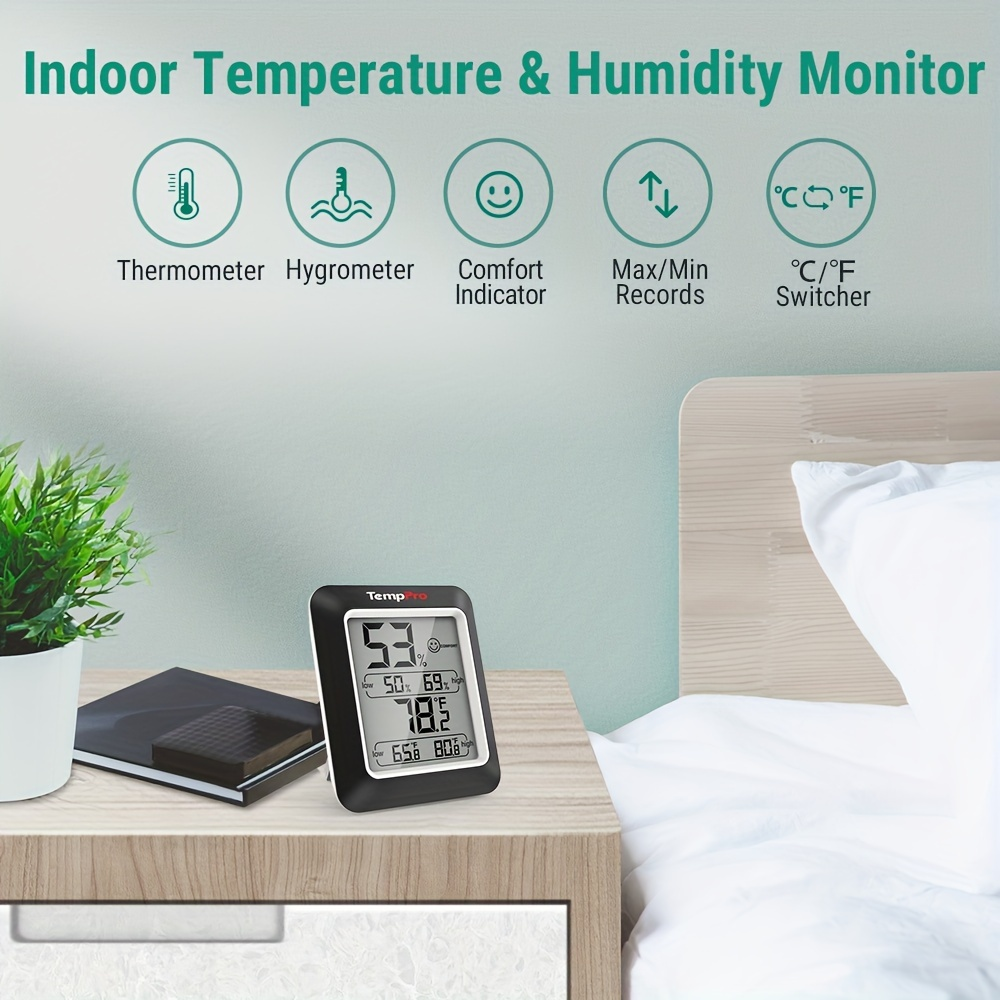 Two-Pack Indoor Digital Thermometer and Hygrometer with Temperature, Humidity and Comfort Indicator
