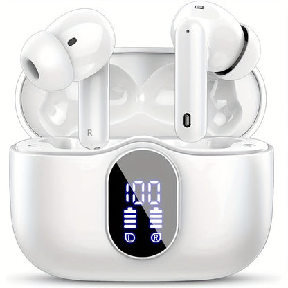 Wireless Earbuds Bluetooth 5.3 with ENC Mic, 36-Hour Playback, LED Case and IPX4 Protection