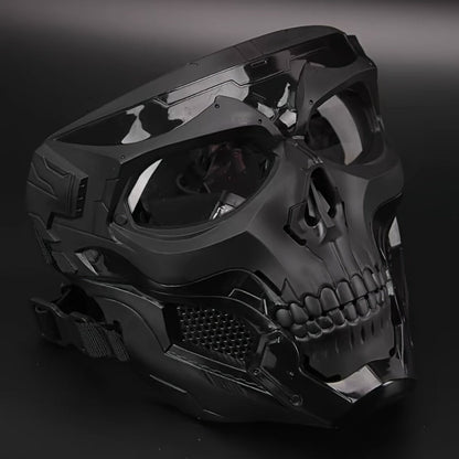 FAST Tactical Helmet & Skull Mask Set ABS Adjustable Knob for CS Paintball Airsoft – Cosplay Halloween Rave Party Photo Prop Bar Club Music Festival Gift, Black