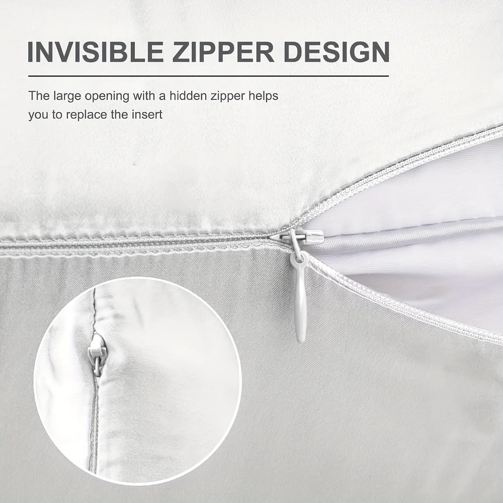Satin-Look Zippered Pillowcase Collection in Seven Colors and Standard, Queen or King Sizes