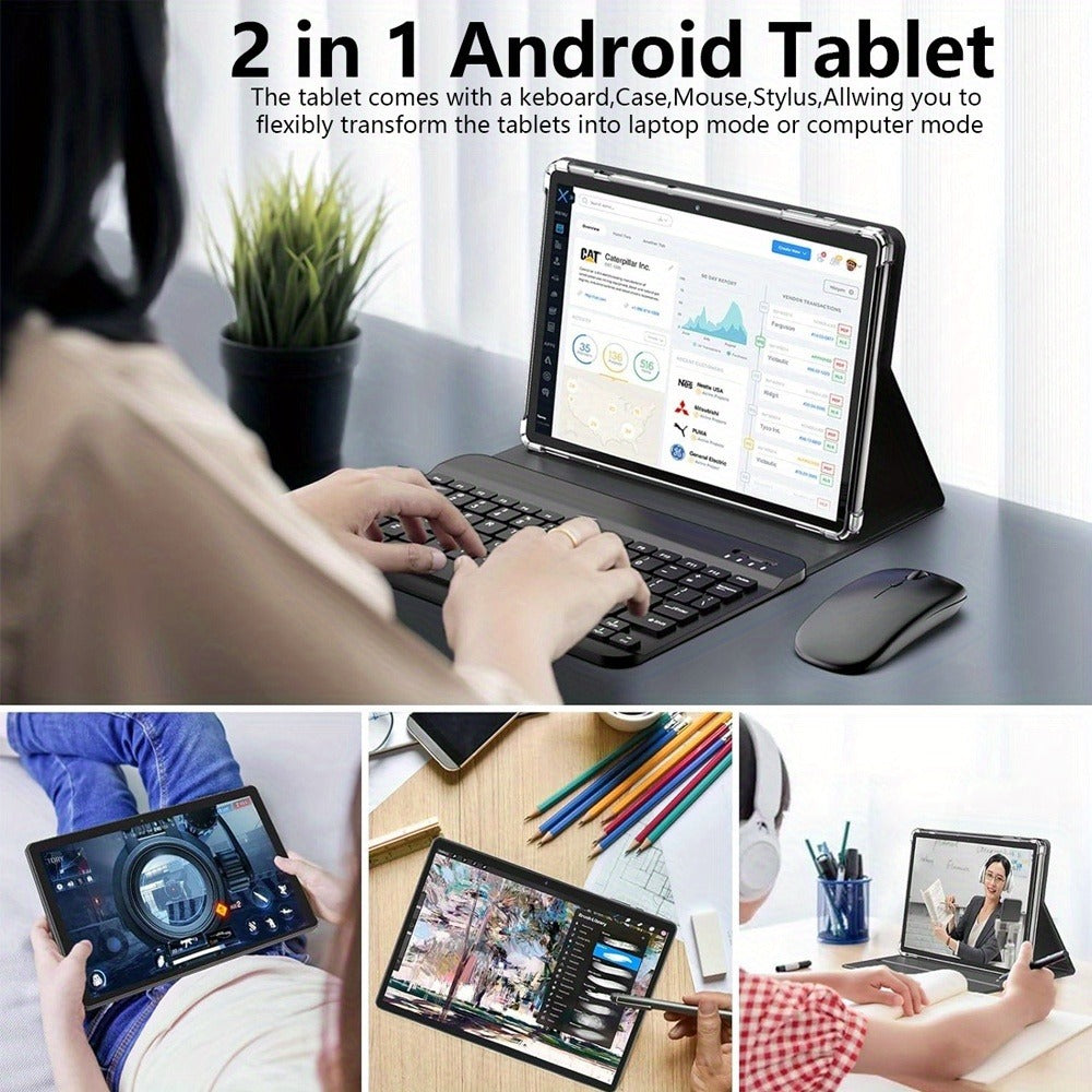 Android 13 Tablet 10.1 Inch 4G LTE Unlocked – CRELANDER Deca-Core 128GB ROM 5000mAh Battery 1280x800 HD Screen 5MP+13MP Camera 2.4G/5G WiFi with Case Mouse Stylus Keyboard 2-in-1 Tablet PC