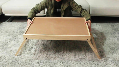 Foldable Wooden Jigsaw Puzzle Table with 4 Storage Drawers, 16 Sorting Grids and Natural-Color 1000-Piece Work Surface